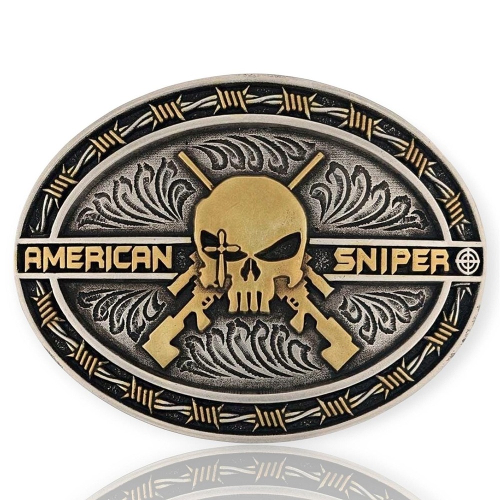Montana Silversmiths Cover Fire Chris Kyle Attitude Belt Buckle Retail $55 - NEW